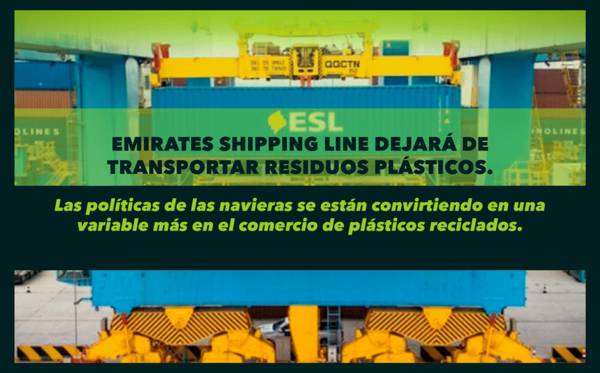 Emirates Shipping Line dejará de transportar residuos plásticos.